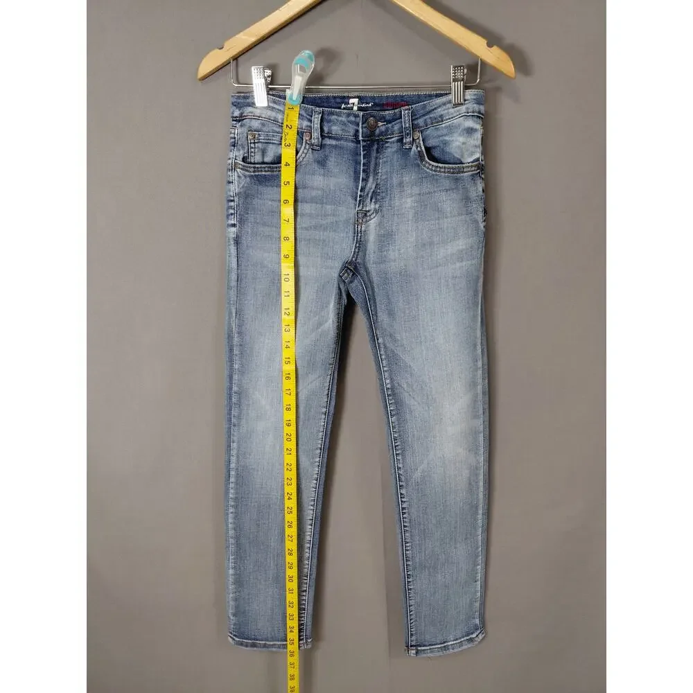 7 For All Mankind Slimy Blue Skinny Denim Jeans Men  See Measurements